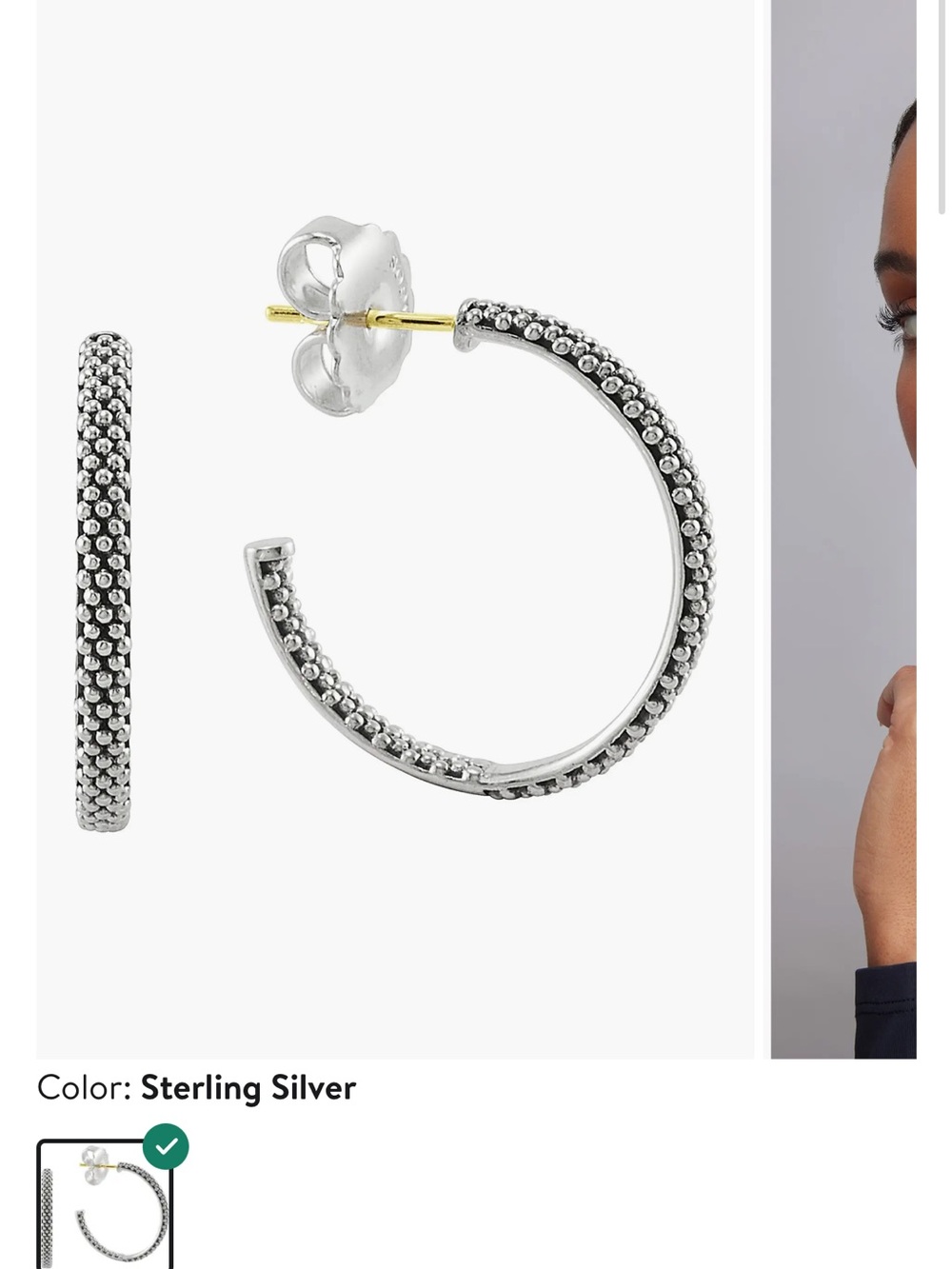 LAGOS Sterling Silver Beaded Hoop Earrings